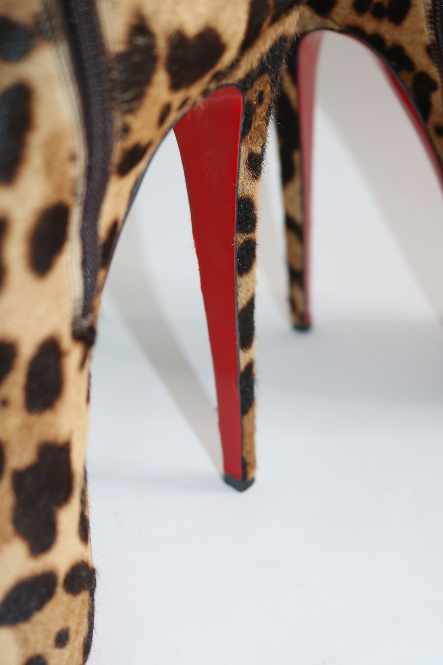 Leopard Print pony hair Christian louboutin boots
