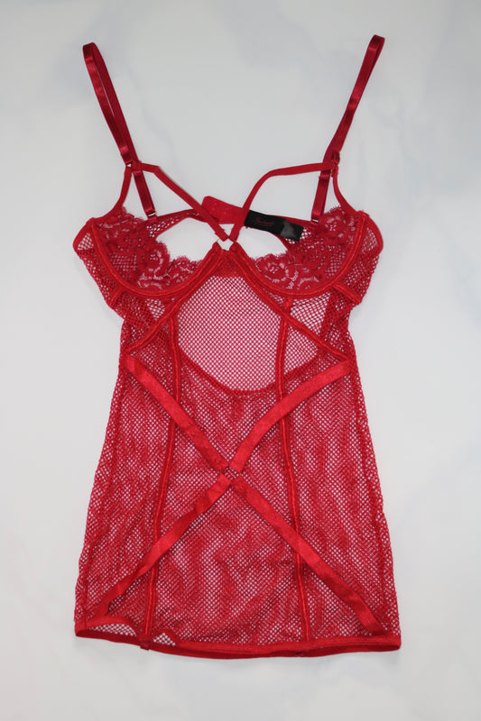 Fredricks Of Hollywood red mesh nighty