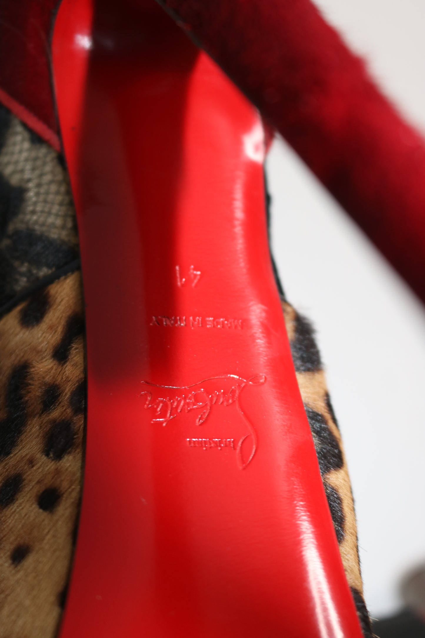 Leopard Print pony hair Christian louboutin boots