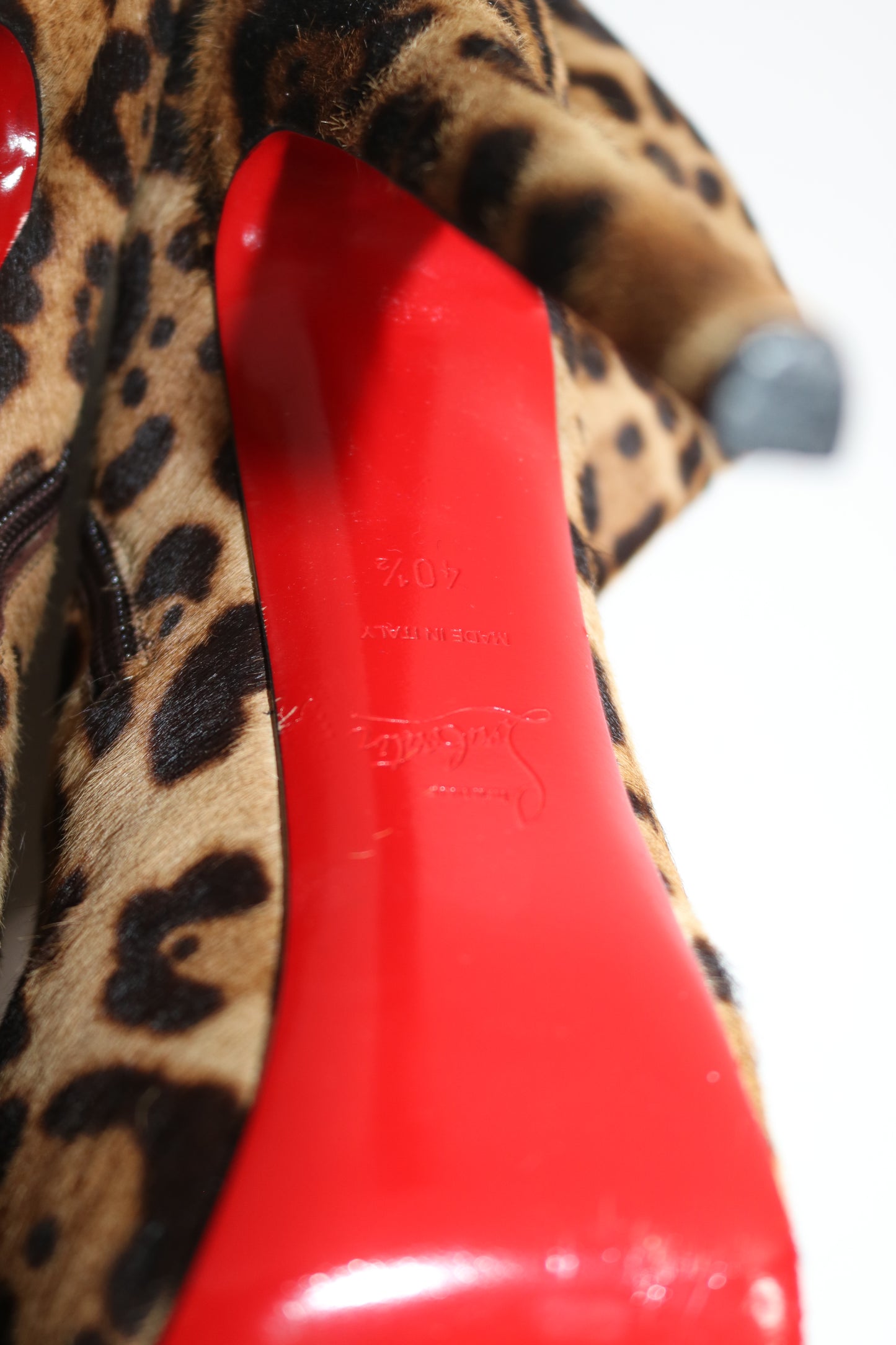 Leopard Print pony hair Christian louboutin boots
