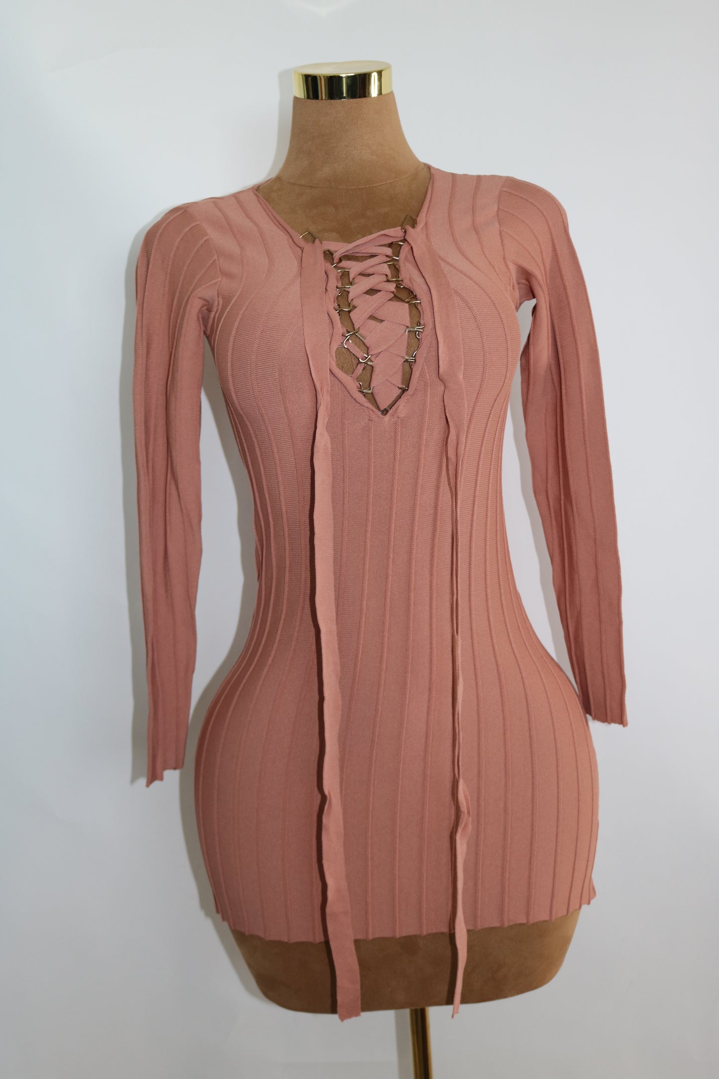 For Love & Lemons pink knot dress
