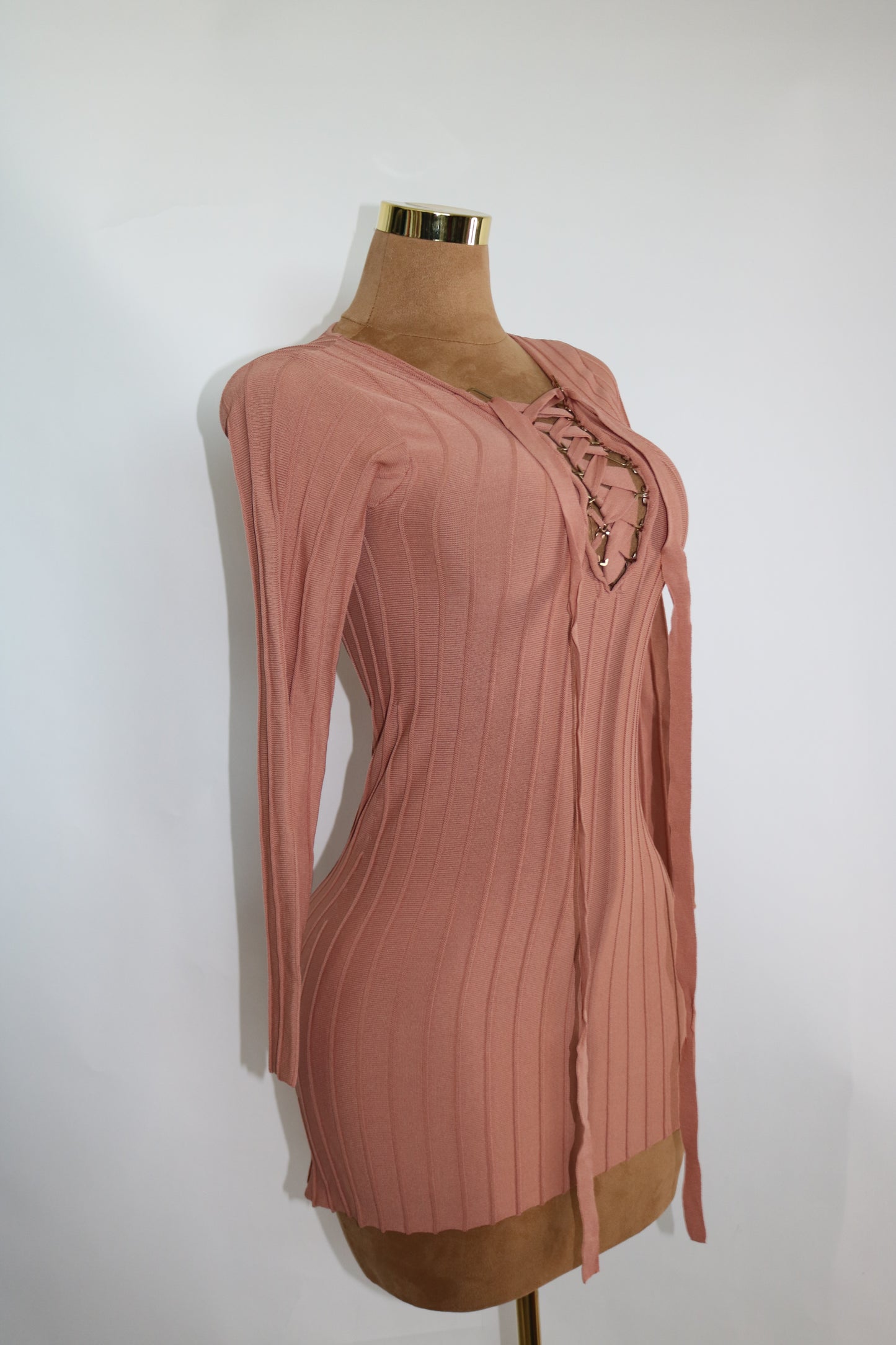 For Love & Lemons pink knot dress
