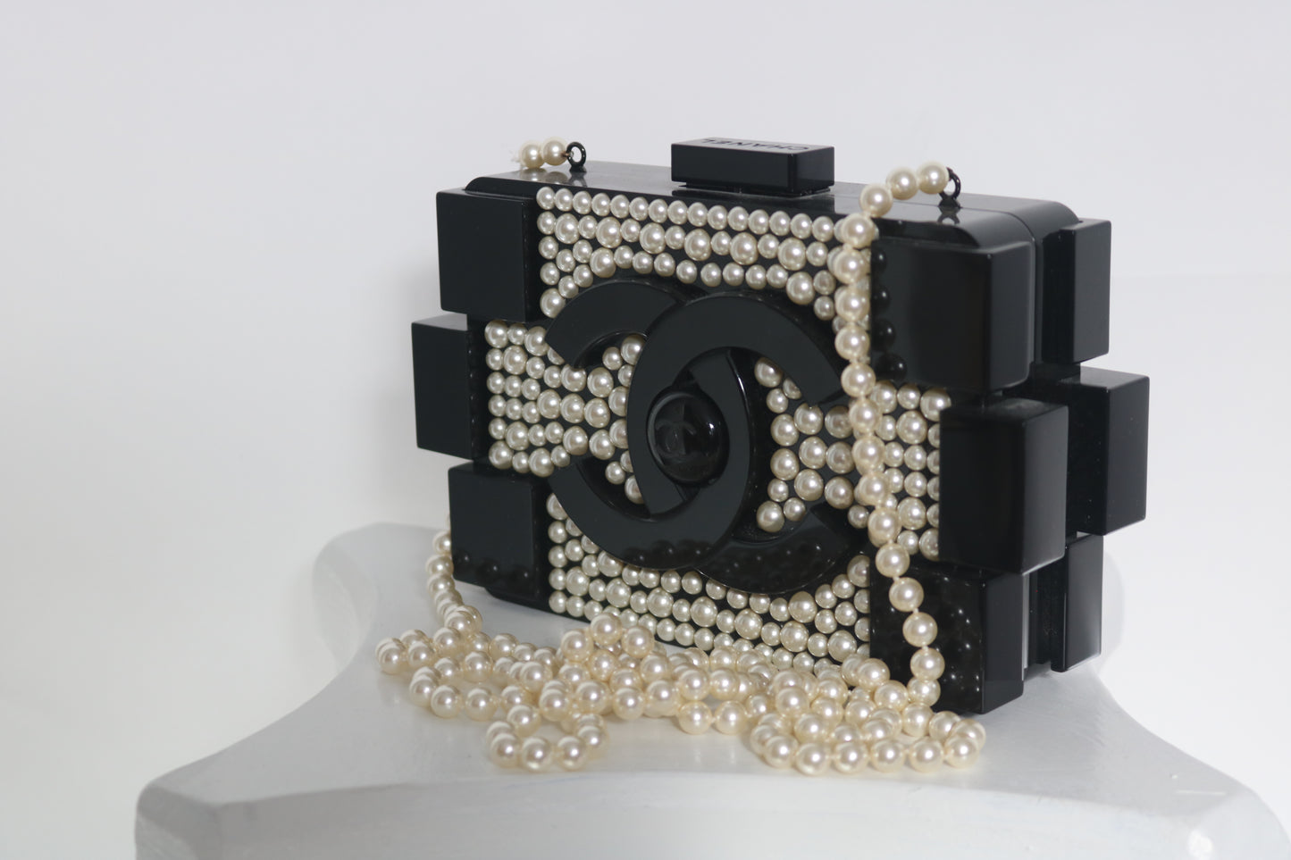 Chanel Pearl lego clutch