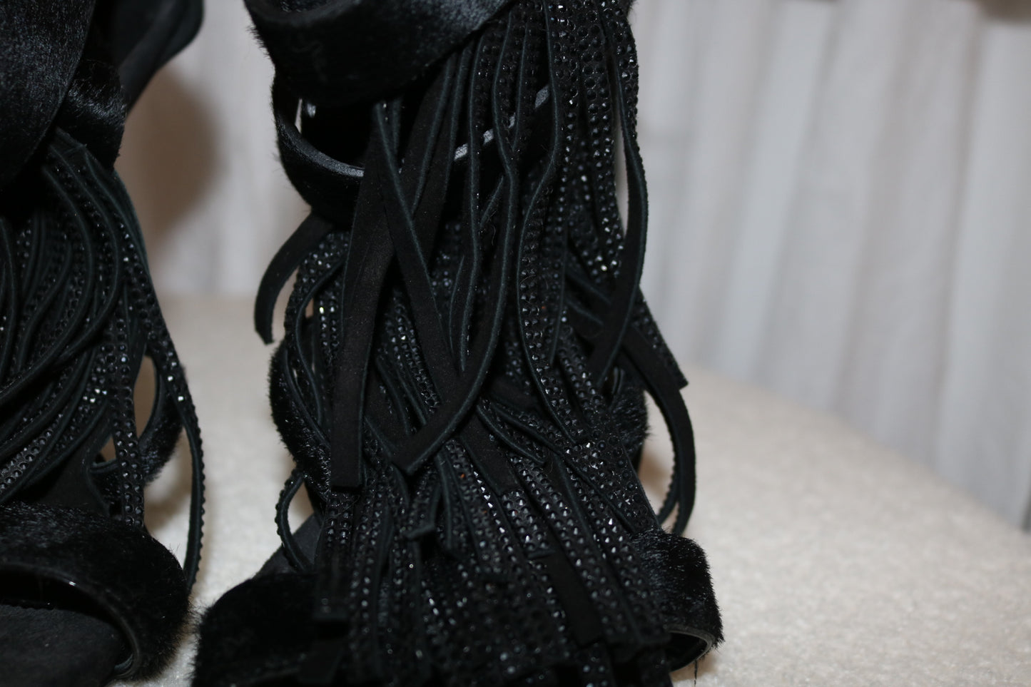 Giuseppe Zanotti black heels with Blk stones
