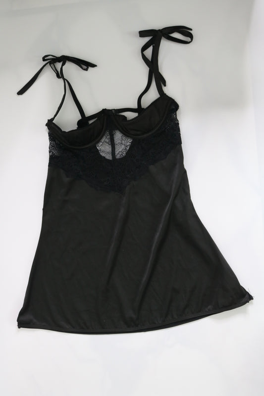 Fredricks Of Hollywood black nighty with sude splits
