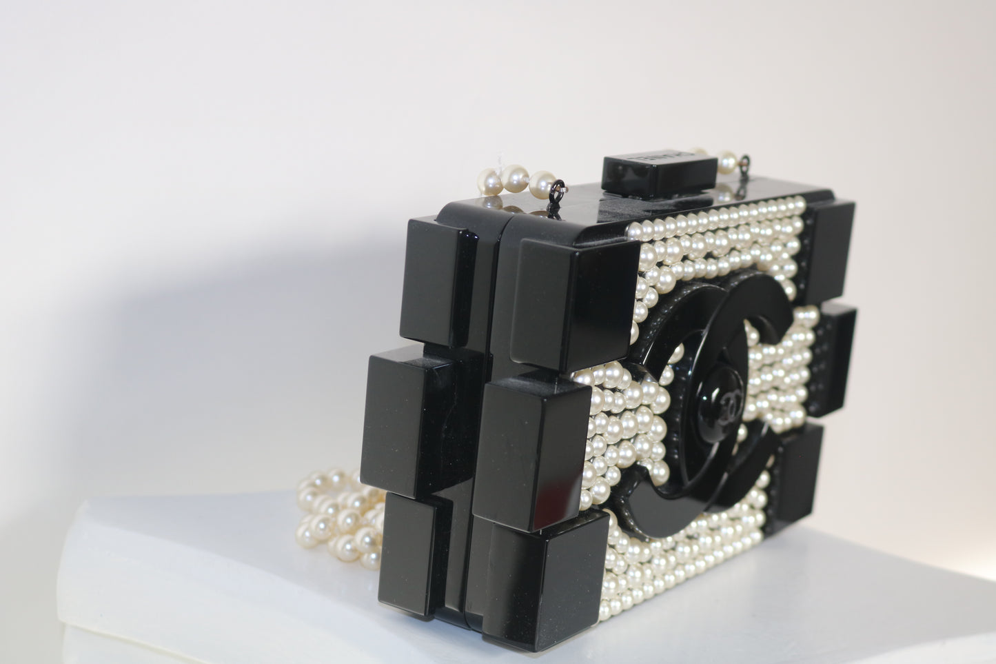 Chanel Pearl lego clutch